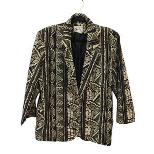 Vintage Joyce Blazer Womens Multicolored Lined Aztec Kimono Coat‎ XL 80s 90s